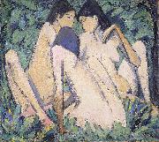 Otto Mueller Three Girls in a Wood France oil painting artist